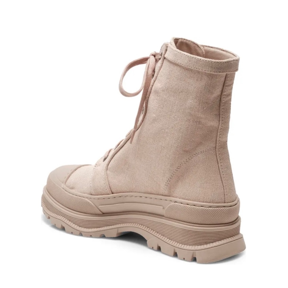 Free People Combat Boot Camp Out Canvas NWT Lace Up Boot Natural - Picture 13 of 13